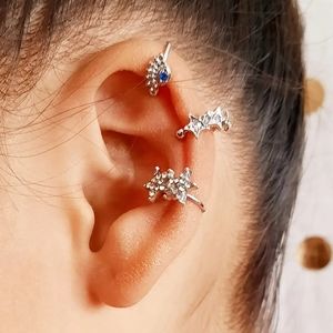 Silver 3 piece ear cuffs star earrings